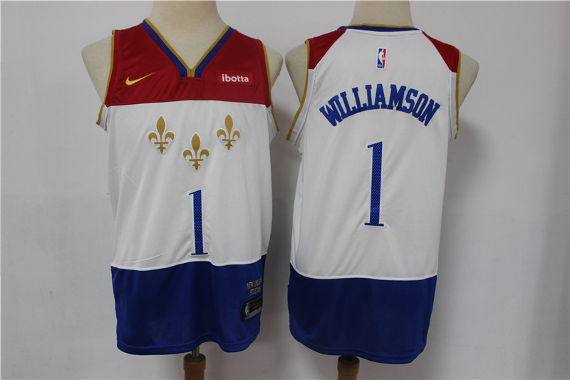 Men New Orleans Pelicans #1 Williamson White Nike City Edition NBA Jerseys